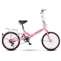 BEIGOO Fahrräder BEIGOO 20-Zoll Faltrad / Klapprad, Leicht Und Stabil, hochfester Stahlrahmen 6 Gang-Schaltung Folding Bike, Klappfahrrad für Herren und Damen-Rosa-20Zoll