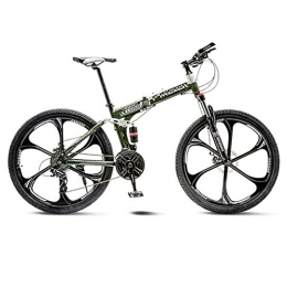 BEIGOO Falträder BEIGOO 24Zoll Faltbares Mountainbike, Unisex Faltrad Klapprad, Speed Vollfederung Folding Bike Klappfahrrad, für Erwachsene Männer Und Frauen Jugendliche-24Gang-Grün A