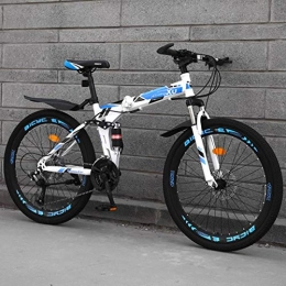 BEIGOO Fahrräder BEIGOO 26Zoll Mountainbike, Mountainbike Fahrrad, Leicht Und Stabil Draussen Faltrad Klapprad, Hochfester Stahl, für Männer Frauen Teenager Radfahren Fitness-24Gang-Blau B