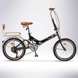 BEIGOO Fahrräder BEIGOO 6 Gang Faltrad Klapprad, Leicht Und Stabil Folding Bike Klappfahrrad, Scheibenbremse Stoßdämpfer Mountainbike Mit Gepäckträger Hinten, Retro Fahrrad Erwachsene Unisex-schwarz-20Zoll