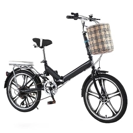 BINTING Fahrräder BINTING Faltbares Fahrrad Klapprad 16 / 20 Zoll Schnellfalt Leichter Rahmen aus Karbonstahl 7 Speed Für Sport Outdoor Radfahren Pendeln, Schwarz, 16in