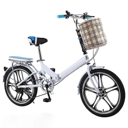 BINTING Falträder BINTING Faltbares Fahrrad Klapprad 16 / 20 Zoll Schnellfalt Leichter Rahmen aus Karbonstahl 7 Speed Für Sport Outdoor Radfahren Pendeln, Weiß, 20in