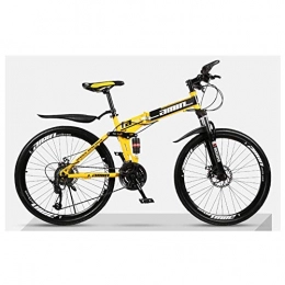 Chenbz Falträder Chenbz Outdoor-Sport Folding Mountain Bike 30 Geschwindigkeit Fahrrad Fully Fahrrad Faltbare Rahmen 26" Speichen Felgen (Color : Yellow)