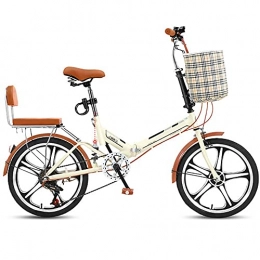 COKECO Fahrräder COKECO Klapprad In 20 Zoll Erwachsene Ultraleichtes Und Tragbares Kleines 6-Gang-Klapprad Für Erwachsene Und Frauen Mit Kindersitz, Maximale Belastbarkeit 150 Kg, Yellow, variable speed (one wheel)