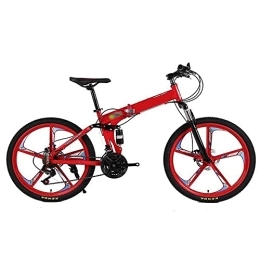 COUYY Fahrräder COUYY Variable Geschwindigkeit Falten Mountainbike Student Sports Fahrradschock Absorption Kind Bike Jungen & Mädchen Doppelscheibe, Rot, 24 inch21 Speed