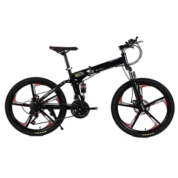 COUYY Falträder COUYY Variable Geschwindigkeit Falten Mountainbike Student Sports Fahrradschock Absorption Kind Bike Jungen & Mädchen Doppelscheibe, Schwarz, 24 inch21 Speed