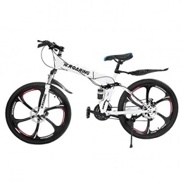 CXSMKP Fahrräder CXSMKP 26 Zoll Faltrad, 21 Geschwindigkeit, Leicht Hoch Kohlenstoffstahl Rahmen, Faltbares Fahrrad Mit Scheibenbremse Und Verschleifester Reifen Zum Erwachsene, Whtie