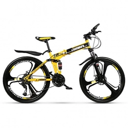 AminBike Falträder Faltbare Mountainbike Folding Racing MTB Fahrrad 21 Gang Shifter Doppelscheibenbremsen Falten Reise Radfahren 26 Zoll Insgesamt Reifen (Schwarz Gelb)