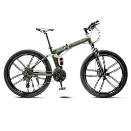 Guoqunshop Falträder Guoqunshop Fahrräder / Rennräder Green Mountain Bike Fahrrad 10 Spoke Wheels Folding 24 / 26 Zoll-Doppelscheibenbremsen (21 / 24 / 27 / 30 Speed) Männer und Frauen Faltrad (Color : 21 Speed, Größe : 26inch)