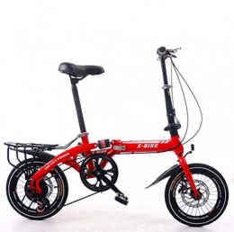 JI TA Falträder JI TA Klappräder Leicht, klapprad Faltrad Klappfahrrad Herren Mini Damen City Bike, urban Fahrrad, Folding System, Sitz Und Griff Verstellbar / Red / 16in