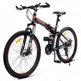 JLRTY Fahrräder JLRTY Mountainbike Mountainbike, 26" Faltbare Damen / Herren Ravine Bike 21 Geschwindigkeiten MTB Carbon-Stahlrahmen-Scheibenbremse Fully (Color : Red)