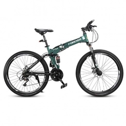 JLRTY Fahrräder JLRTY Mountainbike Mountainbike, 26 Zoll Stahl-Rahmen for Fahrräder, Doppelaufhebung Und Dual Disc Brake, Speichen Felgen, 24-Gang (Color : Green)