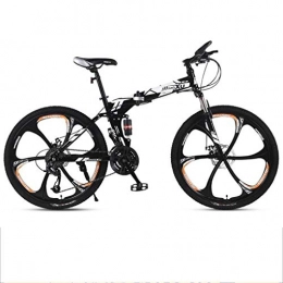 JLRTY Fahrräder JLRTY Mountainbike Mountainbike, Faltbare Mnner / Frauen Mountainbikes, Doppelaufhebung-und Dual-Scheibenbremse, 26-Zoll-Rder Mag (Color : Black)