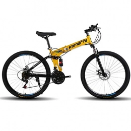 JLRTY Fahrräder JLRTY Mountainbike Mountainbikes Unisex 26 ‚‘ Leichtgewicht Carbon-Stahlrahmen 21 / 24 / 27 Geschwindigkeit Scheibenbremse Doppelaufhebung (Color : Yellow, Size : 27speed)