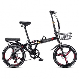 Klappräder Falträder Klappräder Sportfahrrad Dreifarbiges Faltrad Ultraleichtes Mini Shift Mini Fahrrad 20 Zoll tragbares Sportrad für Erwachsene (Color : Black, Size : 150 * 10 * 116cm)