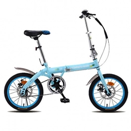 Klappräder Falträder Klappräder Sportfahrrad Faltbares Fahrrad Ultraleichtes tragbares kleines Fahrrad mit Variabler Geschwindigkeit 16 Zoll Offroad-Sportfahrrad (Color : Blue, Size : 125 * 10 * 100cm)