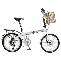 Klappräder Falträder Klappräder Sportfahrrad Faltbares tragbares Fahrrad Mini Kleines Arbeitsrad für Erwachsene Ultra Light Speed 20 Zoll Sportfahrrad (Color : Weiß, Size : 149 * 10 * 111cm)