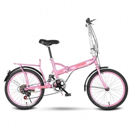 Klappräder Falträder Klappräder Sportfahrrad Faltbares tragbares Fahrrad Stoßdämpfendes ultraleichtes kleines Roller 16-Zoll-Sportfahrrad mit Variabler Geschwindigkeit (Color : Pink, Size : 135 * 10 * 93cm)