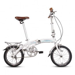 Klappräder Falträder Klappräder Sportfahrrad Faltrad aus Aluminiumlegierung 16 Zoll tragbares Fahrrad für Erwachsene Ultraleichtes tragbares kleines Sportfahrrad (Color : Weiß, Size : 130 * 10 * 105cm)