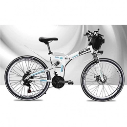 KOSGK Fahrräder KOSGK Elektrisches Mountainbike 48V Kinderfahrrad 26 Zoll Faltbares E-Bike mit 4, 0 Zoll fetten Speichenrädern Premium Vollfederung, Weiß