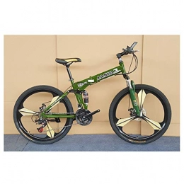 KXDLR Falträder KXDLR Mountain Bike 26 Zoll-Rad-Stahlrahmen-3-Speichen-Räder Doppelaufhebung-Straßen-Fahrrad (21 Speed), Grün