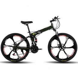 KXDLR Falträder KXDLR Moutain Fahrrad-24 Geschwindigkeit MTB 26 Zoll Räder Dual-Suspension Bike Mit Doppelscheibenbremse, Grün