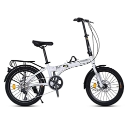 LACALA Fahrräder LACALA Leichtes Klapprad 20 Zoll Erwachsene Herren und Damen Ultraleicht Tragbare Single Speed ​​Kleines Rad Typ Off Road Unisex Klapprad, White, 20inch