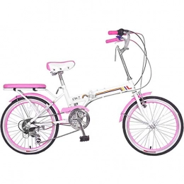 LPsweet Falträder LPsweet 20-Zoll-Faltrad, Leichter Aluminiumrahmen, vordere und hintere Kotflügel, Doppelscheibenbremsen-Fahrrad, Rosa