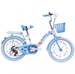 LQ&XL Fahrräder LQ&XL 20 Zoll Kinderfahrrad Ab 8 Jahren Mädchenfahrrad Kinderrad Mountainbike Jungen-Fahrrad Klapprad Faltrad Klappfahrrad Mit Fahrradständer Sitz Und Griff Verstellbar / Blue / 18in