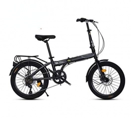 LQ&XL Falträder LQ&XL Bike MTB für Mann und Frau, 20 Zoll Mountain Faltrad Fahrrad, 7-Gang Mountainbike Jugend, Klappfahrrad, Scheibenbremse, Faltrad Fahrrad für Erwachsene / Schwarz