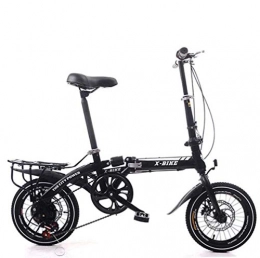 LQ&XL Fahrräder LQ&XL Fahrrad Faltrad Klapprad Damen Leicht 16 Zoll Klappfahrrad Herren Faltfahrrad Aus Aluminium, urban Bike Herrenfahrrad Alu, klappbar, einstellbar 14 Kg / Schwarz / 14in