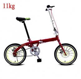 LQ&XL Falträder LQ&XL Faltrad Fahrrad / citybike / klappräder / klapprad / stadtrad / klappfahrrad Unisex, Herren, Damen / Leicht Alu, einzelgeschwindigkeit, Quick-fold-System 11 Kg / Red