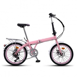 LXJ Fahrräder LXJ 20-Zoll-Ultraleicht-Falt-Mountainbike for Erwachsene Und Junge Frauen, Tragbares Citybike Aus Kohlenstoffstahl, Mechanische Scheibenbremsen Vorne Und Hinten, 7-Gang