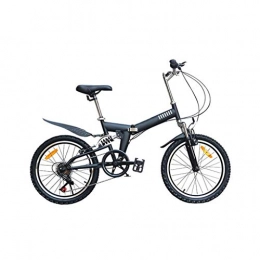 LXJ Fahrräder LXJ Ultraleichtes Faltbares Mountainbike 20 Zoll, 6-Gang-Stoßdämpfer, Bequemer Sattel, Geeignet for Erwachsene Männer Und Frauen, Teenager, Schwarz