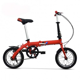 LXJ Fahrräder LXJ Ultraleichtes Faltrad, 14-Zoll-Single-Speed-V-Bremse, Tragbares Stadtfahrrad, Geeignet for Erwachsene Männer Und Frauen, Jugendliche, Rot