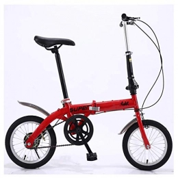 Mnjin Fahrräder Mnjin Outdoor-Sport 14In Faltrad, Leichter Aluminiumrahmen, faltbares Kompaktfahrrad mit V-Style-Bremsen und verschleißfestem Reifen für Erwachsene