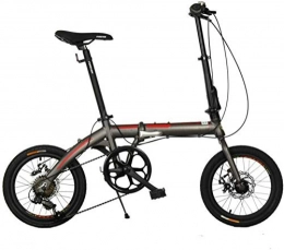 Mnjin Fahrräder Mnjin Rennrad Faltrad Aluminiumlegierung Vordere und hintere Scheibenbremsen Variable Geschwindigkeit Faltrad 16 Zoll 7 Geschwindigkeit
