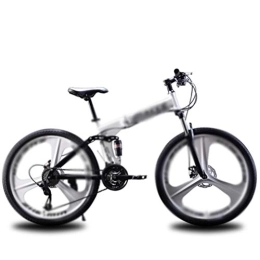  Falträder Mountainbike Klapprad Dreischneider Rad 26 Zoll 27 Geschwindigkeit Top mit variabler Geschwindigkeit Doppelstoßdämpfung Fahrrad Faltrad Schnell faltbar, leicht zu tragen, weiß