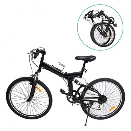 Ridgeyard Falträder MuGuang Mountainet 26" 7-Gang Faltung Faltbares Fahrrad Fahrrad Mountainbike Shimano(Schwarz)