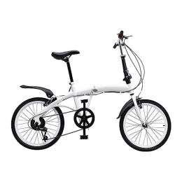 NadineDutol Falträder NadineDutol 20 Zoll Adult Folding 7 Speed Folding Bike Camping City Bike Hochwertige Faltrad für Stadt und Camping Weiß