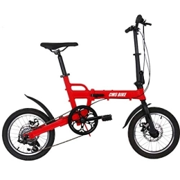 NANANA Falträder NANANA 16 / 20-zoll-faltrad, Kleines Tragbares City-falt-Mini-kompaktfahrrad, Leichtes Mini-klapprad, Sport & Freizeit Fahrrad Faltrad, Cityräder für Damen & Herren, 140x100x56 cm, Rot