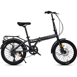 PLLXY Falträder PLLXY Fahrrad 20 In Kohlefaser, Mini Kompakte Faltbare City Bike, Ultraleicht Erwachsene Klapprad 7 Gang-schaltung A 20in