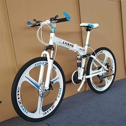 RR-YRL Falträder RR-YRL 24 Zoll Carbon Steel Faltrad, 21 Arten von Variabler Geschwindigkeit Mountainbike, Unisex Erwachsener, leicht zu tragen, Weiß