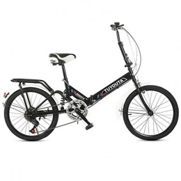 Tbagem-Yjr Fahrräder Tbagem-Yjr 6 Geschwindigkeits-Faltrad, Straßen-Fahrrad-Mountainbike 20-Zoll-Rad Pendlerfahrrad (Color : Black)