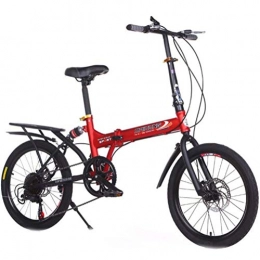 Tbagem-Yjr Fahrräder Tbagem-Yjr Faltbares Mountainbike, Fahrrad Mit Variabler Geschwindigkeit for Studenten Mit 20 Zoll Rad (Color : Red)