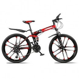 Tbagem-Yjr Falträder Tbagem-Yjr High-Carbon Stahl Falten Mountainbike, Bewegliches Im Freien Sport Und Freizeit Fahrrad 26 Zoll (Color : Red, Size : 30 Speed)