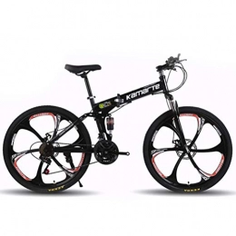 Tbagem-Yjr Fahrräder Tbagem-Yjr Männer Und Frauen Sport Freizeit Hardtail Mountain Bikes, Variable Geschwindigkeit Falten Mens MTB (Color : Black, Size : 24 Speed)