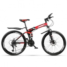 Tbagem-Yjr Fahrräder Tbagem-Yjr Rotes Klappfahrrad, Doppelscheibenbremse Dämpfung 26 Zoll Mountainbike for Erwachsene (Size : 27 Speed)
