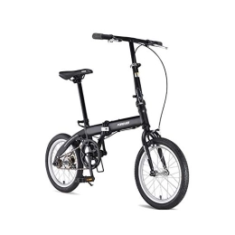 TZYY Falträder TZYY Leicht Klapprad Kohlefaser Rahmen, 16in Mini Citybike, Erwachsene Single Speed Fahrrad Schwarz 16in