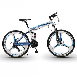 UYHF Fahrräder UYHF Mountainbike 26 Zoll Faltrad, Rennräder Carbonstahlrahmen 21 / 24 / 27 Geschwindigkeiten Vollgefedertes Fahrrad Vorne Und Hinten Mechanische Doppelscheibenbremsen White-21 Speed